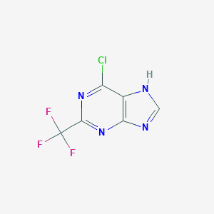 molecular formula C6H2ClF3N4 B156210 6-chloro-2-(trifluoromethyl)-7H-purine CAS No. 1998-63-6