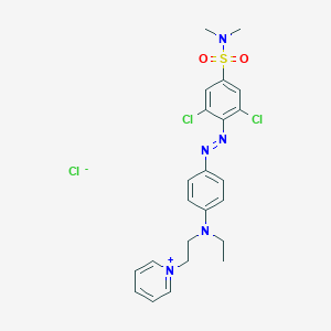 molecular formula C23H26Cl3N5O2S B156213 1-[2-[[4-[[2,6-Dichloro-4-[(dimethylamino)sulphonyl]phenyl]azo]phenyl]ethylamino]ethyl]pyridinium chloride CAS No. 10189-42-1