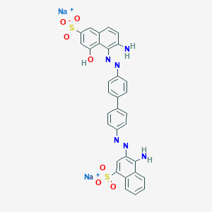 molecular formula C32H22N6Na2O7S2 B156214 Disodium 4-amino-3-((4'-((2-amino-8-hydroxy-6-sulphonatonaphthyl)azo)(1,1'-biphenyl)-4-yl)azo)naphthalene-1-sulphonate CAS No. 1937-35-5
