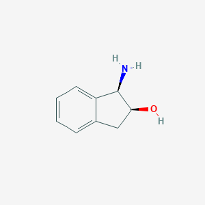 molecular formula C9H12NO+ B156315 2-Hydroxy-2,3-dihydro-1H-inden-1-aminium CAS No. 136030-00-7
