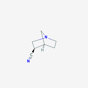 molecular formula C7H10N2 B156321 (3R,4S)-1-Azabicyclo[2.2.1]heptane-3-carbonitrile CAS No. 133366-32-2