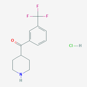 molecular formula C13H15ClF3NO B015633 4-(3-Trifluoromethylbenzoyl)piperidine Hydrochloride CAS No. 64670-97-9