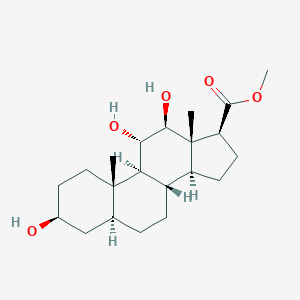 molecular formula C21H34O5 B156368 5alpha-Androstane-17beta-carboxylic acid, 3beta,11alpha,12beta-trihydroxy-, methyl ester CAS No. 10005-94-4