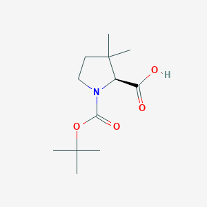 molecular formula C12H21NO4 B015637 Boc-(2S)-3,3-dimethyl-2-pyrrolidenecarboxylic Acid CAS No. 174060-98-1