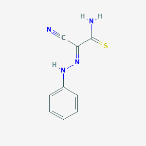 molecular formula C9H8N4S B156373 2-Cyano-2-(phenyl-hydrazono)-thioacetamide CAS No. 1733-04-6