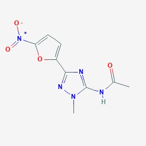 molecular formula C9H9N5O4 B156390 ACETAMIDE, N-(1-METHYL-3-(5-NITRO-2-FURYL)-s-TRIAZOL-5-YL)- CAS No. 10187-79-8