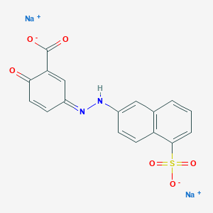 molecular formula C17H10N2Na2O6S B156395 5-((5-Sulpho-2-naphthyl)azo)salicylic acid, sodium salt CAS No. 10114-96-2