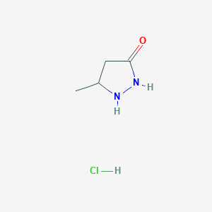 molecular formula C4H9ClN2O B156401 5-Methylpyrazolidin-3-one hydrochloride CAS No. 10234-77-2