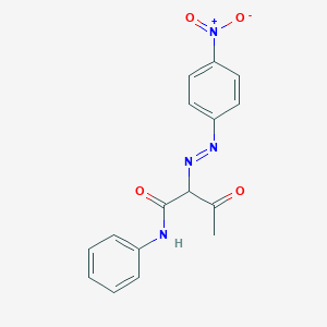 molecular formula C16H14N4O4 B156538 2-[(p-Nitrophenyl)azo]acetoacetanilide CAS No. 1657-16-5