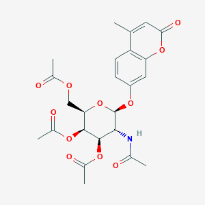molecular formula C24H27NO11 B015656 4-Methylumbelliferyl 2-acetamido-3,4,6-tri-O-acetyl-2-deoxy-b-D-galactopyranoside CAS No. 124167-46-0
