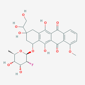 9-(1,2-dihydroxyethyl)-7-[(2R,3R,4R,5S,6S)-3-fluoro-4,5-dihydroxy-6-methyloxan-2-yl]oxy-6,9,11-trihydroxy-4-methoxy-8,10-dihydro-7H-tetracene-5,12-dione