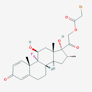molecular formula C24H30BrFO6 B156601 Pregna-1,4-diene-3,20-dione, 21-((bromoacetyl)oxy)-9-fluoro-11,17-dihydroxy-16-methyl-, (11beta,16alpha)- CAS No. 1764-73-4