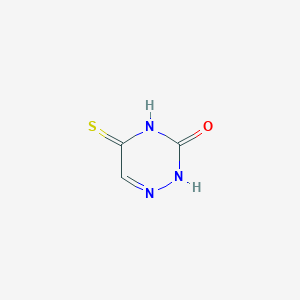 molecular formula C3H3N3OS B156654 5-Thioxo-4,5-dihydro-1,2,4-triazin-3(2H)-one CAS No. 1627-37-8