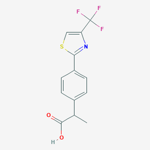 molecular formula C13H10F3NO2S B156674 2-[4-(4-Trifluoromethylthiazol-2-yl)phenyl]propanoic acid CAS No. 132483-45-5