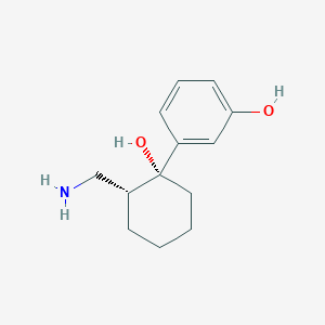 molecular formula C13H19NO2 B015668 (+)-O-Desmethyl-N,N-bisdesmethyl Tramadol CAS No. 1235568-21-4