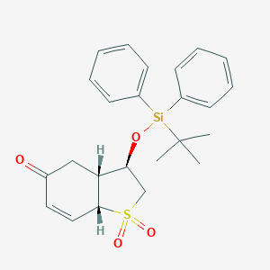 molecular formula C24H28O4SSi B156721 3-tert-Butyldiphenylsiloxy-2,3,3a,7a-tetrahydrobenzo(b)thiophen-5(4H)-one 1,1-dioxide CAS No. 127486-99-1