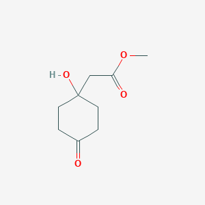 molecular formula C9H14O4 B156757 Methyl 1-hydroxy-4-oxocyclohexaneacetate CAS No. 81053-14-7