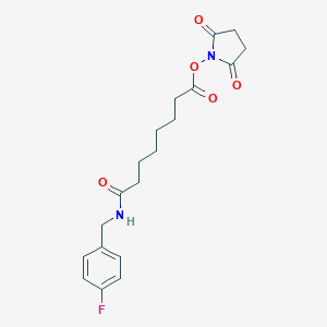 molecular formula C19H23FN2O5 B156914 N-Succinimidyl 8-((4'-fluorobenzyl)amino)suberate CAS No. 131865-53-7