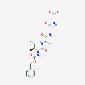 molecular formula C26H40N4O7 B156919 Benzyloxycarbonyl-isoleucyl-alanyl-alpha-aminoisobutyryl-alpha-aminoisobutyrate methyl ester CAS No. 135788-75-9