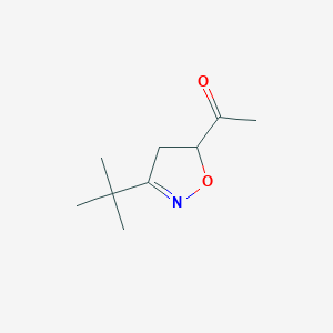 molecular formula C9H15NO2 B156954 Ethanone, 1-[3-(1,1-dimethylethyl)-4,5-dihydro-5-isoxazolyl]-(9CI) CAS No. 138587-59-4