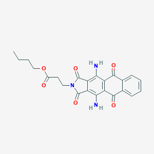 molecular formula C23H21N3O6 B156979 2H-Naphth(2,3-f)isoindole-2-propanoic acid, 4,11-diamino-1,3,5,10-tetrahydro-1,3,5,10-tetraoxo-, butyl ester CAS No. 10110-15-3