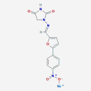2,4-Imidazolidinedione, 1-(((5-(4-nitrophenyl)-2-furanyl)methylene)amino)-, sodium salt, hydrate (2:2:7)