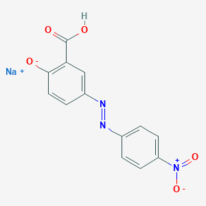 molecular formula C13H8N3NaO5 B157005 5-[(4-硝基苯基)偶氮基]水杨酸钠 CAS No. 1718-34-9