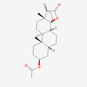 molecular formula C22H32O4 B157014 [(1S,2R,5R,7S,10S,11S,14R,15R)-10,14-Dimethyl-16-oxo-17-oxapentacyclo[13.2.2.01,14.02,11.05,10]nonadecan-7-yl] acetate CAS No. 10124-02-4
