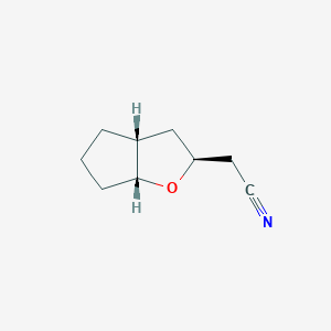 molecular formula C9H13NO B157026 2H-Cyclopenta[b]furan-2-acetonitrile,hexahydro-,(2-alpha-,3a-alpha-,6a-alpha-)-(9CI) CAS No. 127419-57-2
