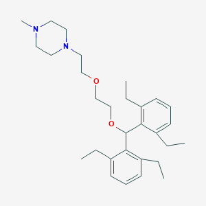 molecular formula C30H46N2O2 B157032 Piperazine, 1-(2-(2-(bis(2,6-diethylphenyl)methoxy)ethoxy)ethyl)-4-methyl- CAS No. 10140-08-6