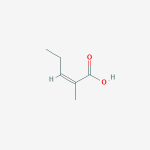 molecular formula C6H10O2 B157046 2-Pentenoic acid, 2-methyl-, (2Z)- CAS No. 1617-37-4