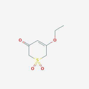 molecular formula C7H10O4S B157153 3-ethoxy-1,1-dioxo-2H-thiopyran-5-one CAS No. 10099-13-5