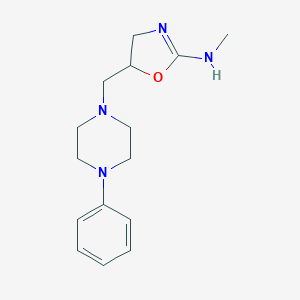 molecular formula C15H22N4O B157175 N-methyl-5-[(4-phenylpiperazin-1-yl)methyl]-4,5-dihydro-1,3-oxazol-2-amine CAS No. 132786-16-4