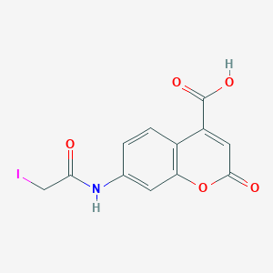 molecular formula C12H8INO5 B015724 7-碘乙酰氨基香豆素-4-羧酸 CAS No. 284679-24-9