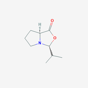 B157244 1H,3H-Pyrrolo[1,2-c]oxazol-1-one,tetrahydro-3-(1-methylethyl)-,(3R-cis)-(9CI) CAS No. 125815-84-1