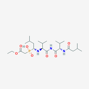 B157251 Isovaleryl-valyl-valyl-statine phosphinate ethyl ester CAS No. 128901-52-0