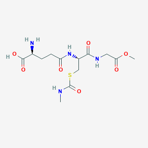 molecular formula C13H22N4O7S B157255 (2S)-2-Amino-4-(((1S)-1-(methoxycarbonylmethylcarbamoyl)-2-(methylcarbamoylsulfanyl)ethyl)carbamoyl)butanoic acid CAS No. 125974-20-1