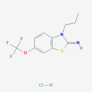 molecular formula C11H12ClF3N2OS B157260 3-Propyl-6-(trifluoromethoxy)-2(3H)-benzothiazolimine monohydrochloride CAS No. 130997-63-6