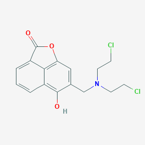 molecular formula C16H15Cl2NO3 B157277 5-Hydroxy-6-(N,N-bis(2-chloroethyl)aminomethyl)naphthalene-1,8-carbolactone CAS No. 134274-45-6