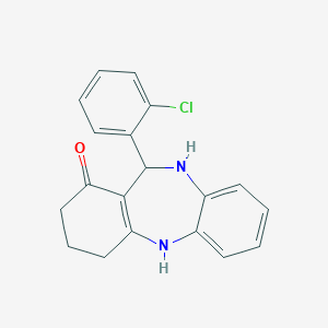 molecular formula C19H17ClN2O B157285 6-(2-Chlorophenyl)-5,6,8,9,10,11-hexahydrobenzo[b][1,4]benzodiazepin-7-one CAS No. 361197-68-4
