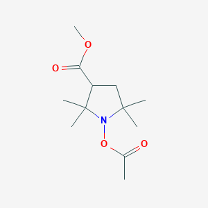 molecular formula C12H21NO4 B015729 1-Acetoxy-3-methoxycarbonyl-2,2,5,5-tetramethylpyrrolidine CAS No. 439858-38-5