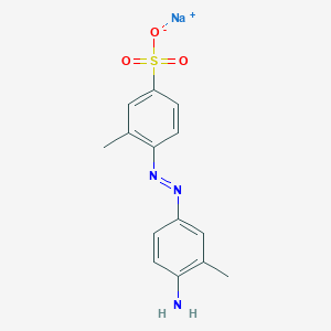 molecular formula C14H14N3NaO3S B157293 Sodium 6-[(4-amino-M-tolyl)azo]toluene-3-sulphonate CAS No. 10213-99-7