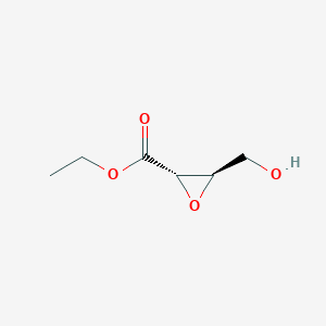 molecular formula C6H10O4 B157298 Oxiranecarboxylic acid, 3-(hydroxymethyl)-, ethyl ester, (2S-trans)-(9CI) CAS No. 136171-94-3