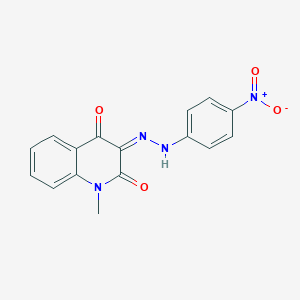 molecular formula C16H12N4O4 B157313 2(1H)-Quinolinone, 4-hydroxy-1-methyl-3-[(4-nitrophenyl)azo]- CAS No. 10114-46-2