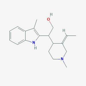molecular formula C19H26N2O B157331 1H-Indole-2-ethanol, beta-(3-ethylidene-1-methyl-4-piperidinyl)-3-methyl- CAS No. 1850-29-9