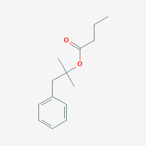 molecular formula C14H20O2 B157365 Butanoic acid, 1,1-dimethyl-2-phenylethyl ester CAS No. 10094-34-5