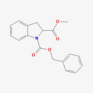 molecular formula C18H17NO4 B157416 1-O-benzyl 2-O-methyl 2,3-dihydroindole-1,2-dicarboxylate CAS No. 135829-03-7