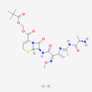 molecular formula C22H29ClN6O8S2 B157426 Ceftizoxime alapivoxil hydrochloride CAS No. 135767-36-1