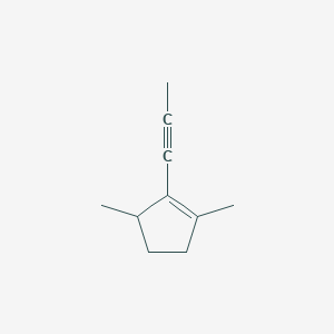 molecular formula C10H14 B157469 Cyclopentene, 1,3-dimethyl-2-(1-propynyl)-(9CI) CAS No. 126133-14-0