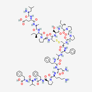 molecular formula C₁₀₉H₁₅₈N₂₂O₂₅S₂ B1574771 Mutant of Virus-inhibitory peptide(VIRIP), NH2-Leu-Glu-Ala-Ile-Pro-Cys(x1)-Ser-Ile-Pro-Pro-Cys(x1)-Phe-Ala-Phe-Asn-Lys-Pro-Phe-Val-Phe-COOH 